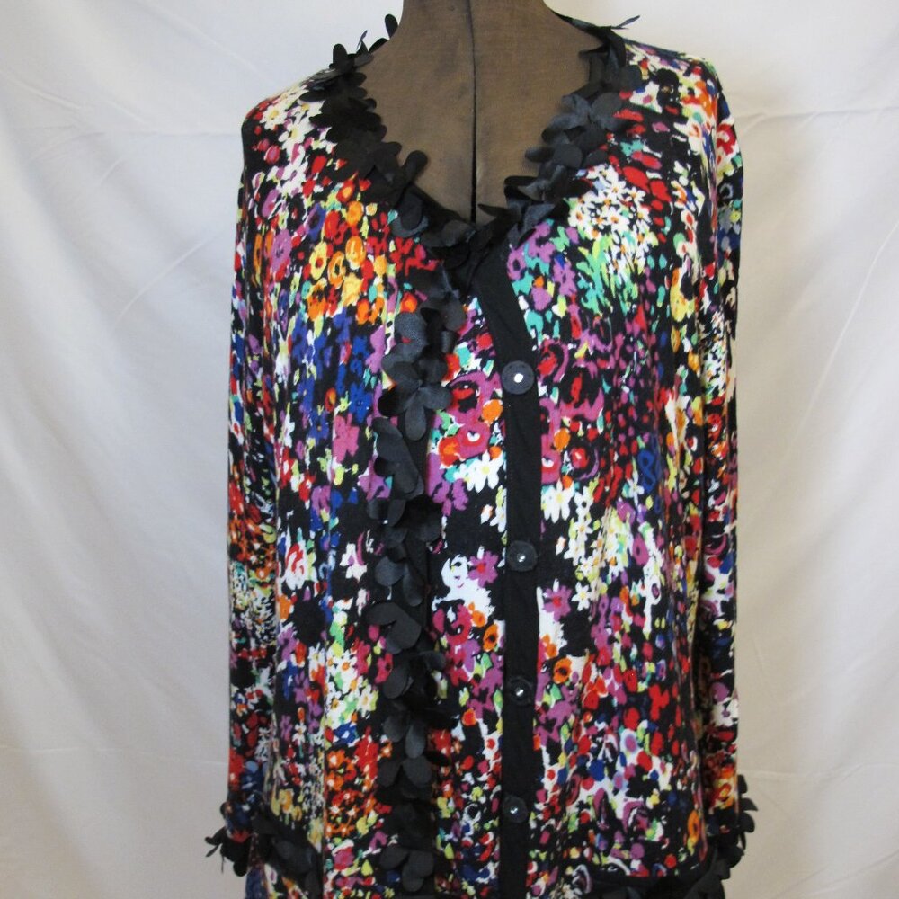 Berek 2 matched cotton top and jacket – multicolored floral  1X/2X